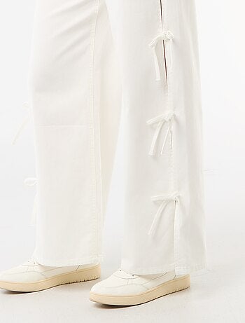 Pantalon large en twill pour femme