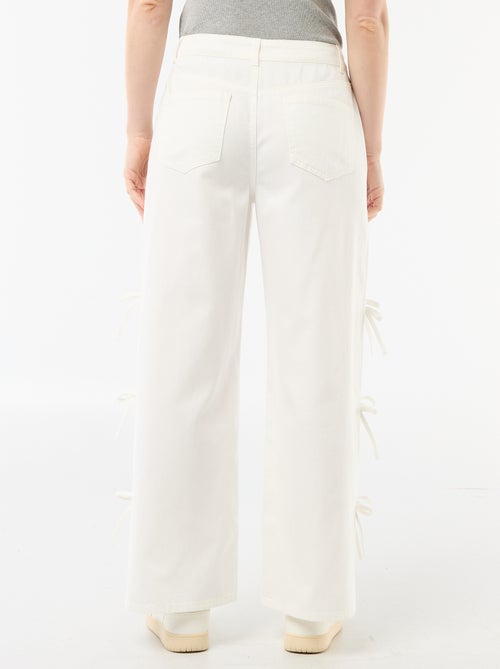 Pantalon large en twill pour femme - Kiabi