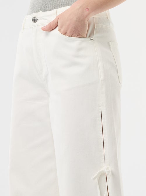 Pantalon large en twill pour femme - Kiabi