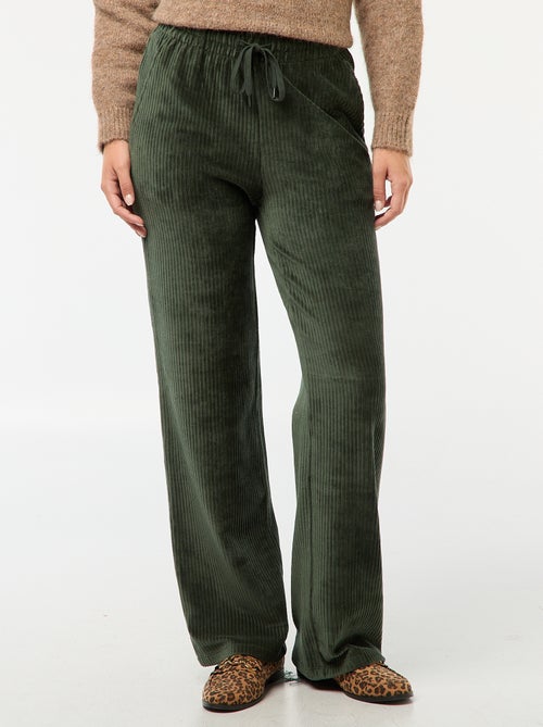 Pantalon large en velours côtelé - Kiabi