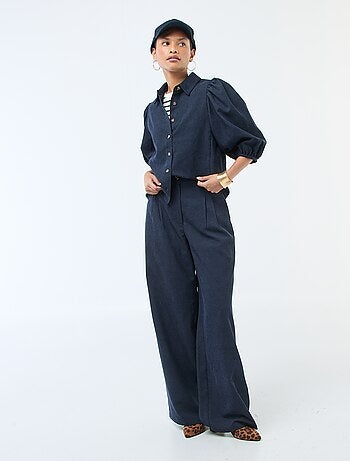 Pantalon large en velours côtelé