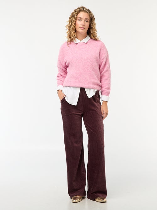 Pantalon large en velours côtelé - Kiabi