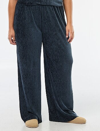 Pantalon large en velours côtelé uni