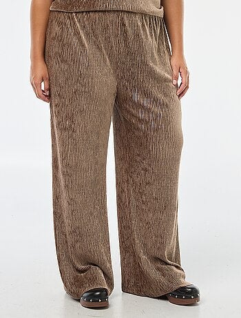 Pantalon large en velours côtelé uni