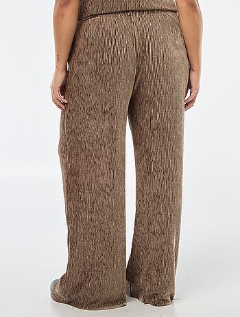 Pantalon large en velours côtelé uni