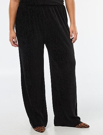 Pantalon large en velours côtelé uni