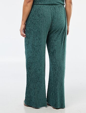 Pantalon large en velours côtelé uni