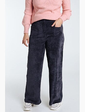 Pantalon large en velours