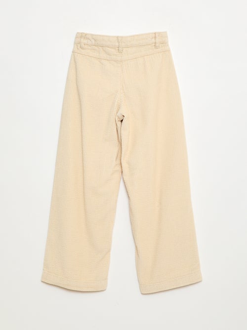 Pantalon large en velours uni - Kiabi