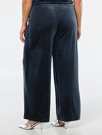 Pantalon large en velours uni