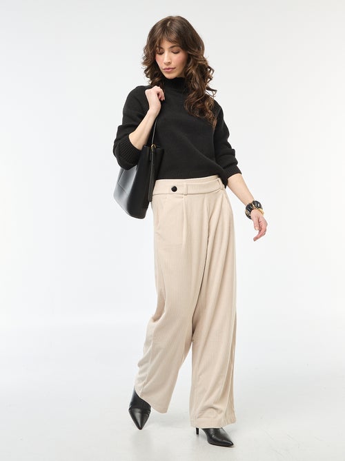 Pantalon large en velours uni 'JDY' - Kiabi