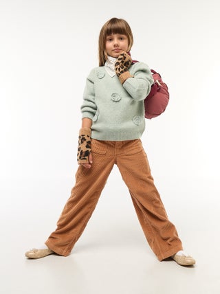 Pantalon large en velours uni