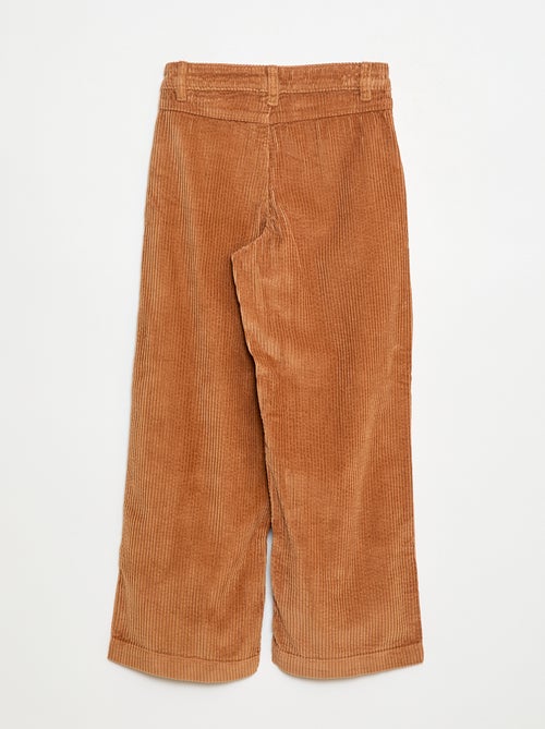 Pantalon large en velours uni - Kiabi