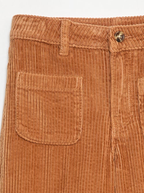 Pantalon large en velours uni - Kiabi