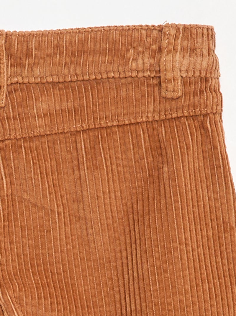 Pantalon Taille élastiquée En Velours Côtelé BRUN CLAIR Pour Enfant