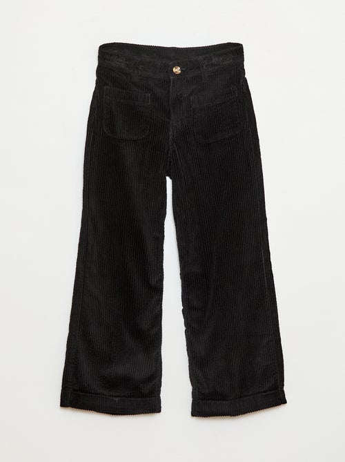 Pantalon large en velours uni - Kiabi