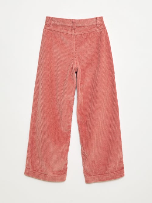 Pantalon large en velours uni - Kiabi