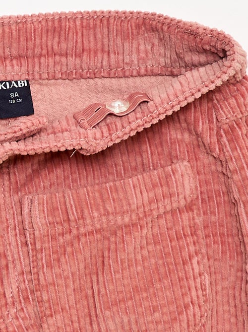 Pantalon large en velours uni - Kiabi