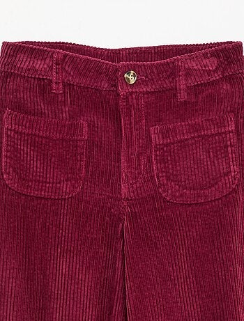 Pantalon large en velours uni