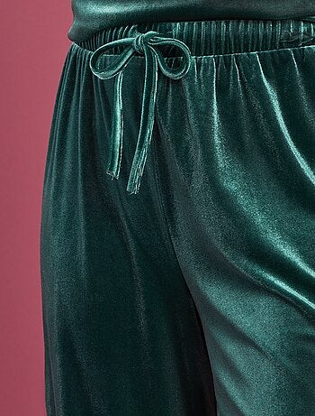 Pantalon large en velours