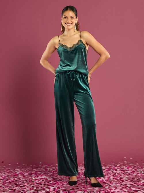 Pantalon large en velours - Kiabi