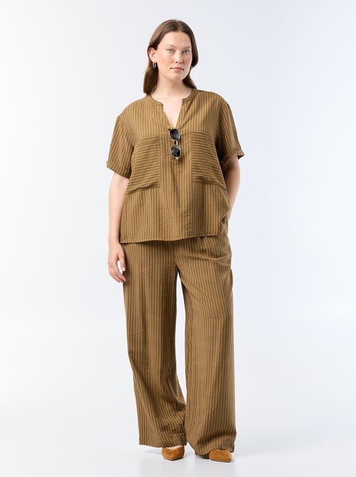Pantalon large en viscose fluide - Kiabi Pantalon large en viscose fluide - Kiabi