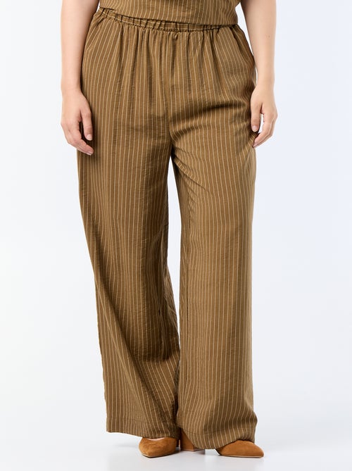 Pantalon large en viscose fluide - Kiabi Pantalon large en viscose fluide - Kiabi