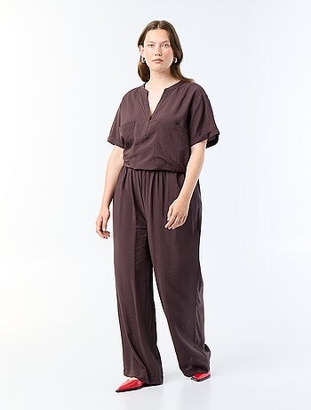 Pantalon large en viscose fluide