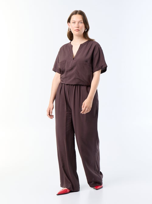 Pantalon large en viscose fluide - Kiabi
