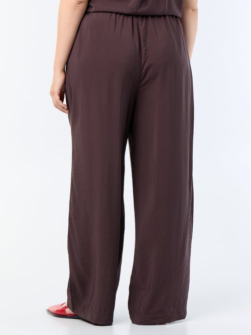 Pantalon large en viscose fluide - Kiabi