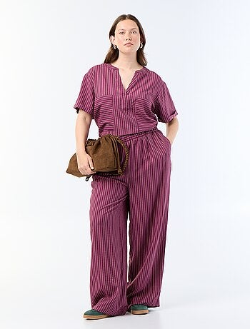 Pantalon large en viscose fluide