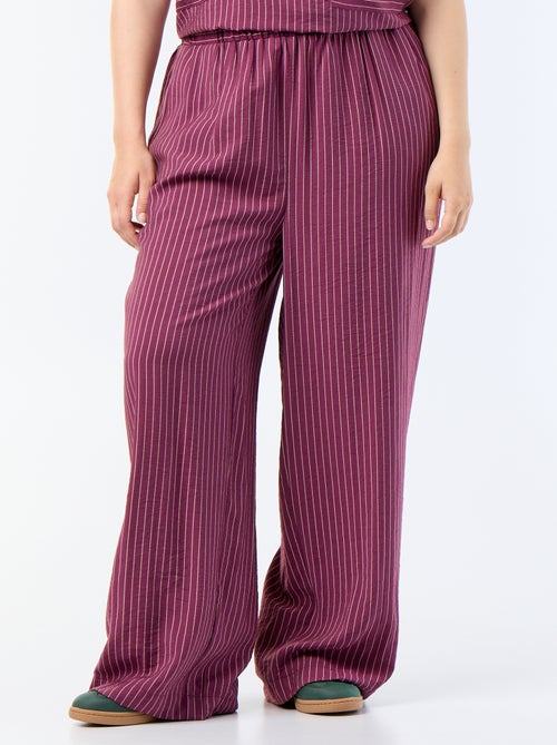 Pantalon large en viscose fluide - Kiabi
