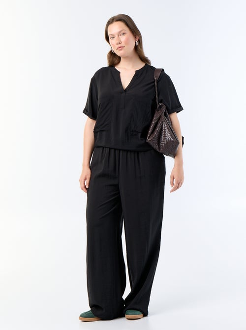 Pantalon large en viscose fluide - Kiabi Pantalon large en viscose fluide - Kiabi