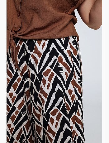 Pantalon large en viscose imprimé ethnique PAPRIKA