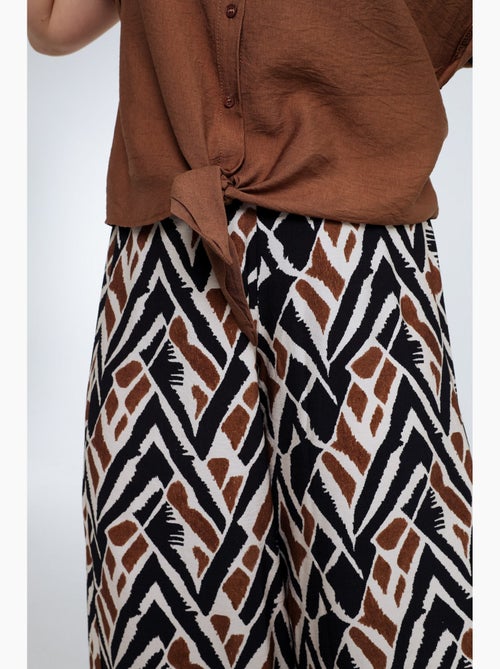 Pantalon large en viscose imprimé ethnique PAPRIKA - Kiabi