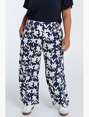 Pantalon large en viscose imprimé floral