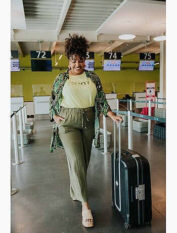 Pantalon large en viscose uni