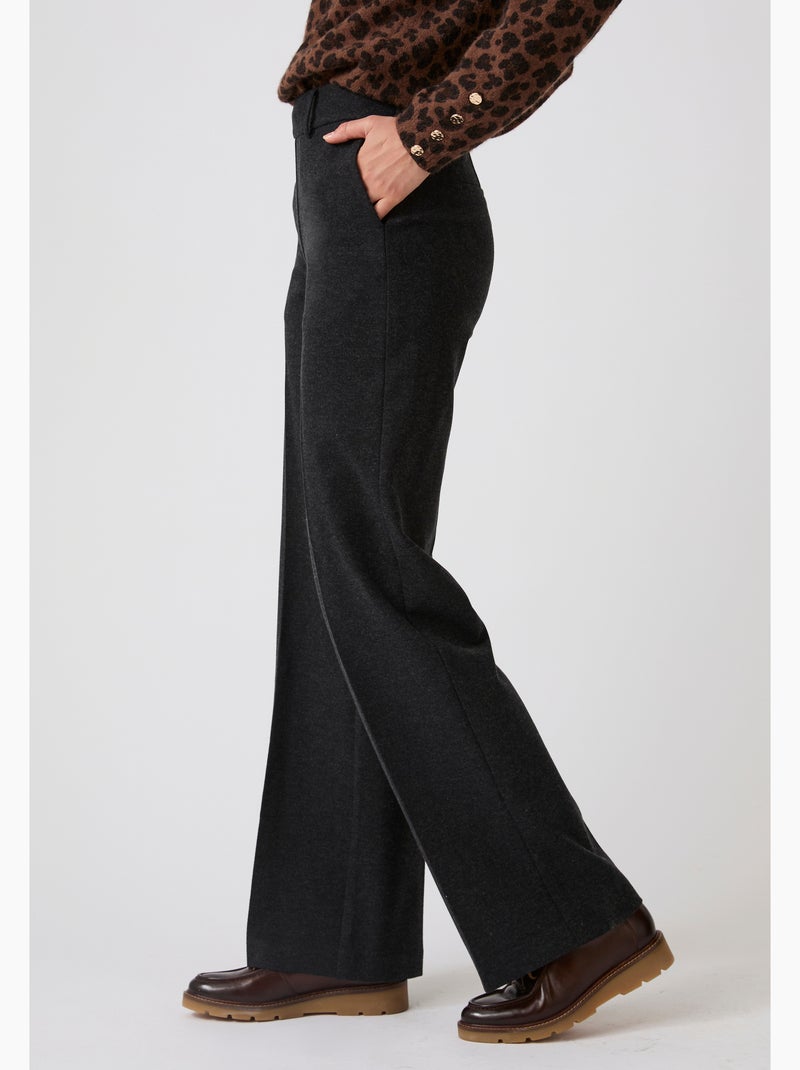 Pantalon large enfilable maille jersey - Damart Gris - Kiabi