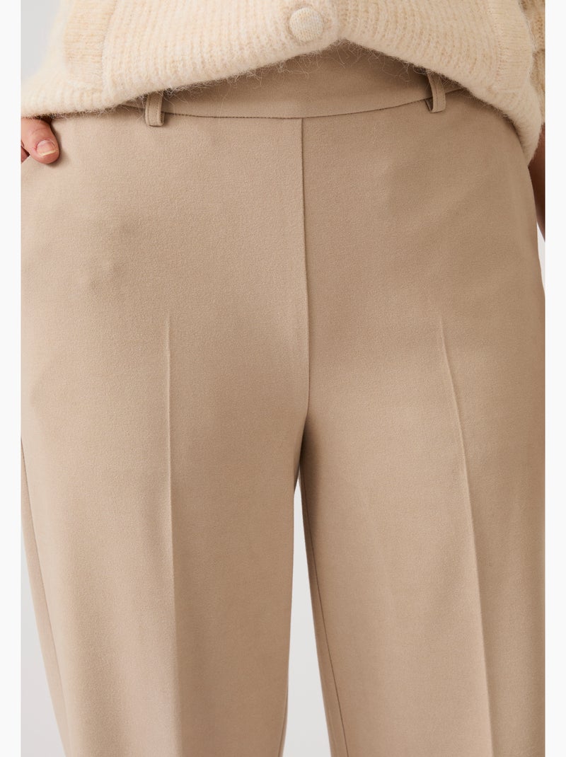 Pantalon large enfilable maille jersey - Damart Marron - Kiabi