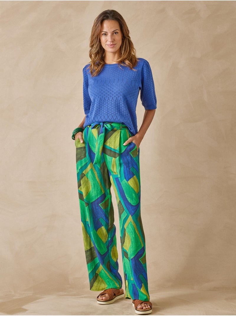 Pantalon large et fluide - DAXON Vert - Kiabi