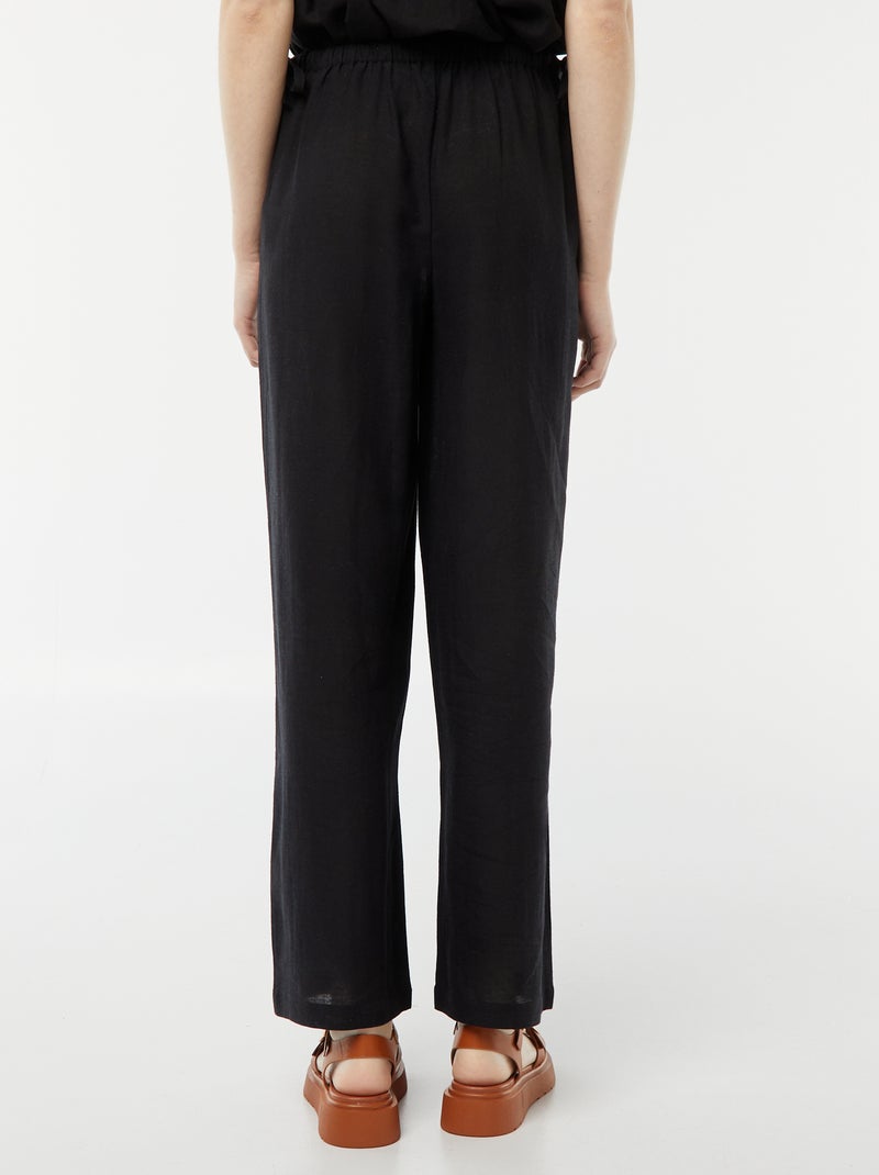 Pantalon large et fluide avec motif noir - Kiabi