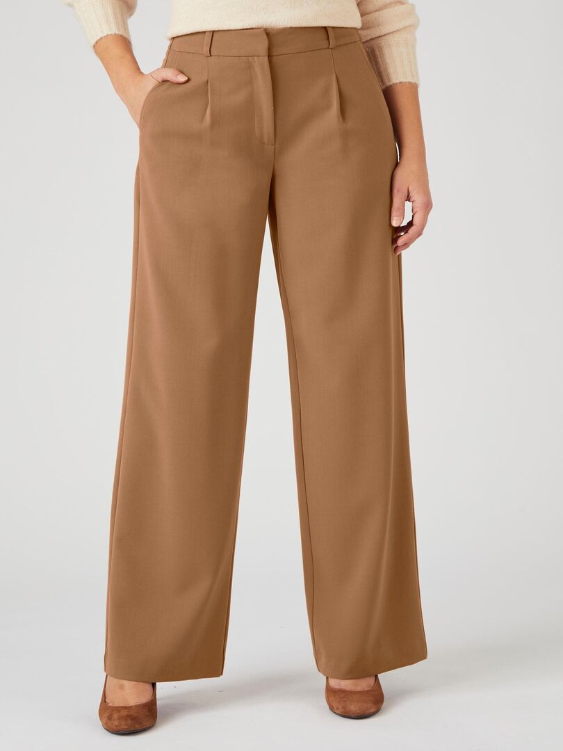 Pantalon large et fluide bi-stretch - Damart Marron - Kiabi