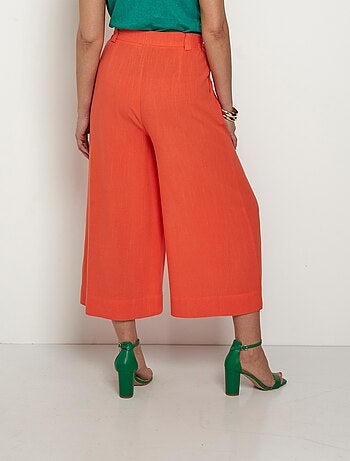 Pantalon large et fluide, lin et viscose