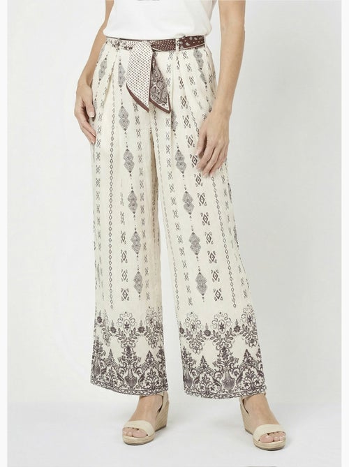 Pantalon large ethnique + foulard taille - AFIBEL - Kiabi