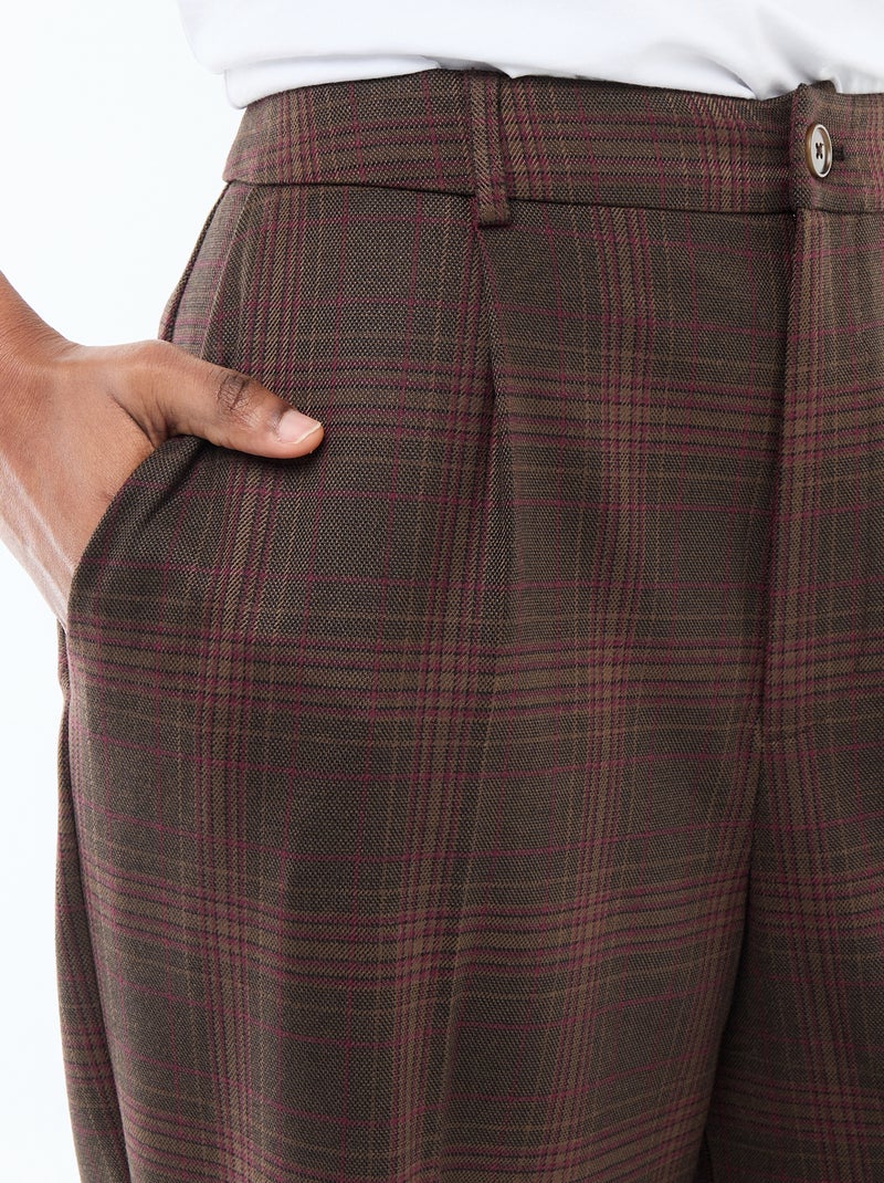 Pantalon large femme à motif fantaisie Marron - Kiabi