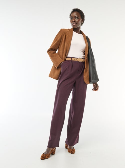 Pantalon large femme à pinces rayé - Kiabi Pantalon large femme à pinces rayé - Kiabi