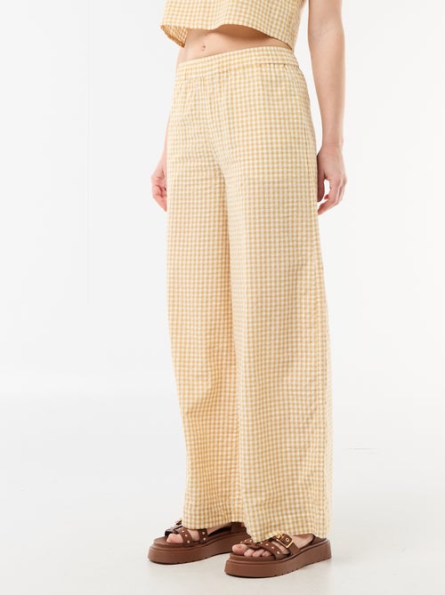 Pantalon large femme à taille élastiquée - Kiabi Pantalon large femme à taille élastiquée - Kiabi