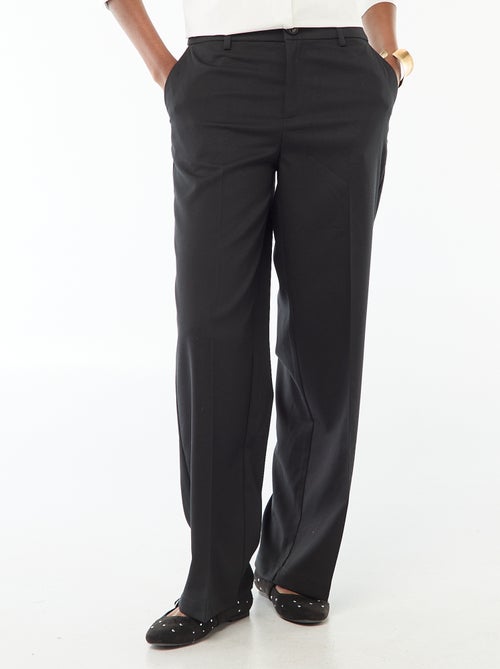 Pantalon large femme à taille haute - Kiabi