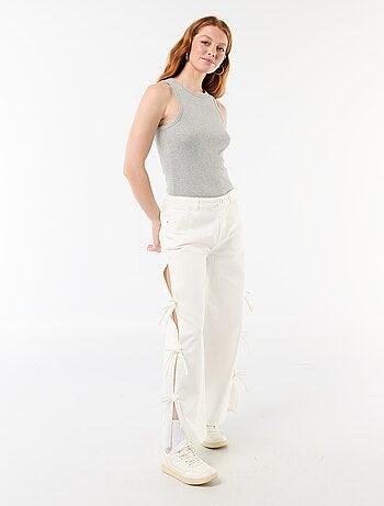 Pantalon large femme à taille standard