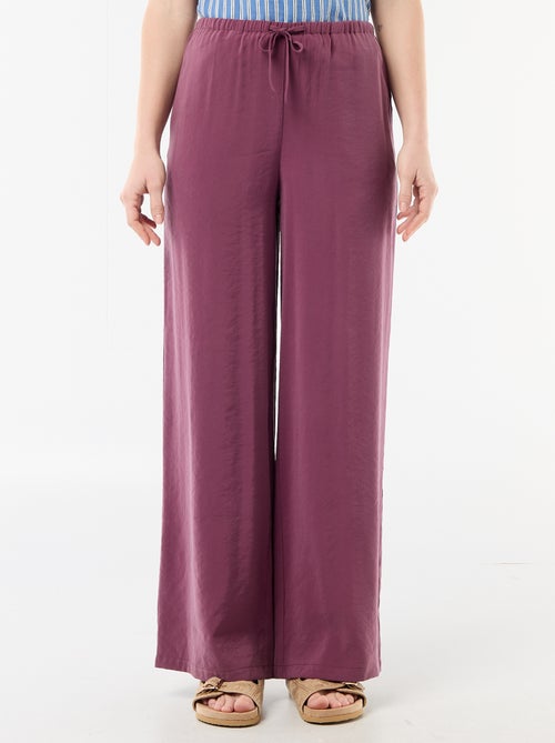 Pantalon large femme avec lien à nouer - Kiabi